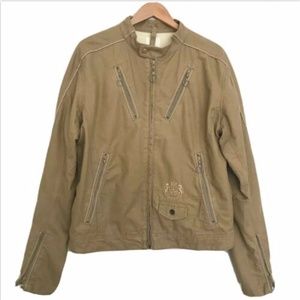 DIESEL Cotton Canvas Moto Utility Flight Jacket